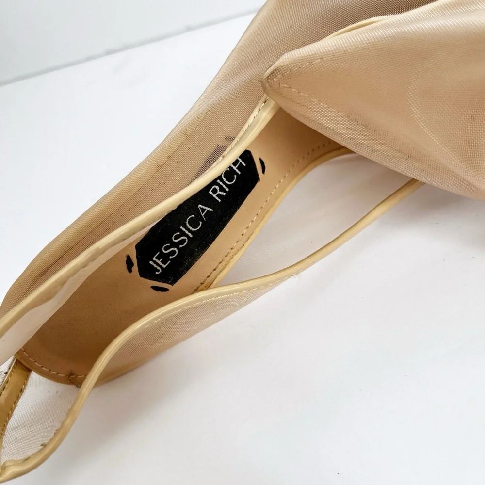 Jessica Rich Sheer Pump Stiletto Heels (Nude)